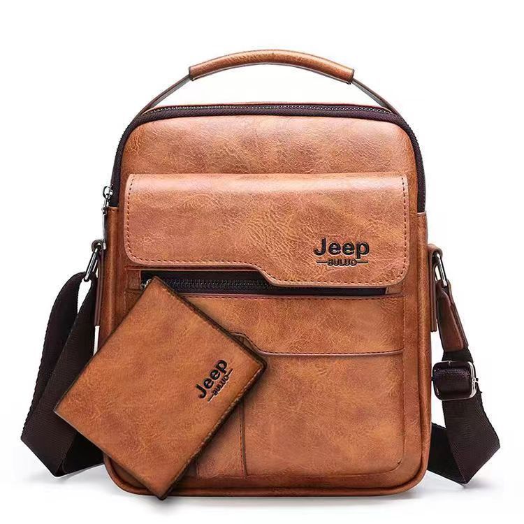 Bolsa Masculina de Couro + Carteira de Couro Brinde