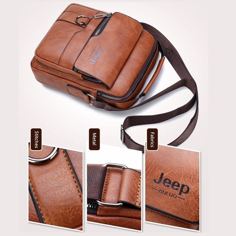 Bolsa Masculina de Couro + Carteira de Couro Brinde