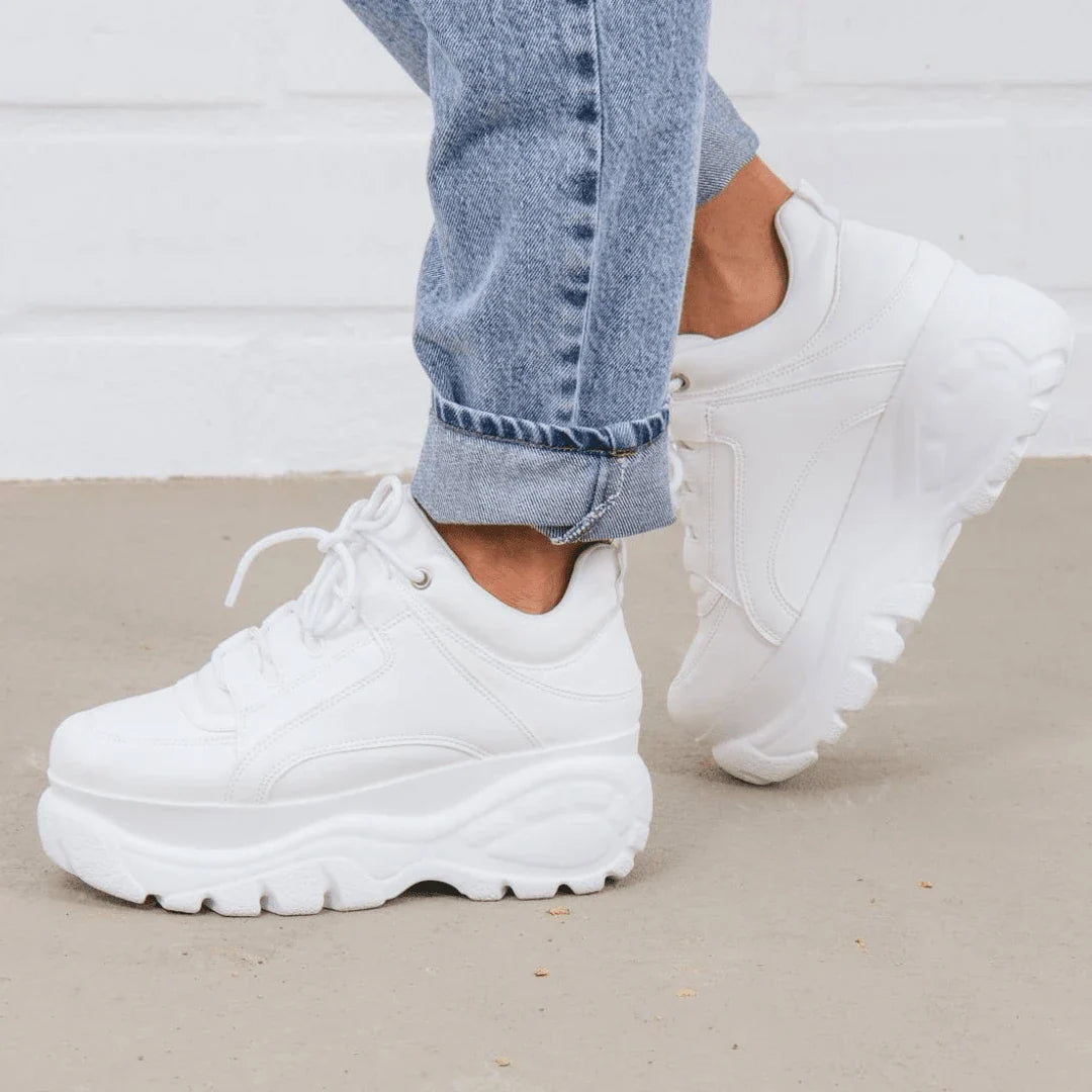 Tênis Feminino Branco Plataforma Blogueira
