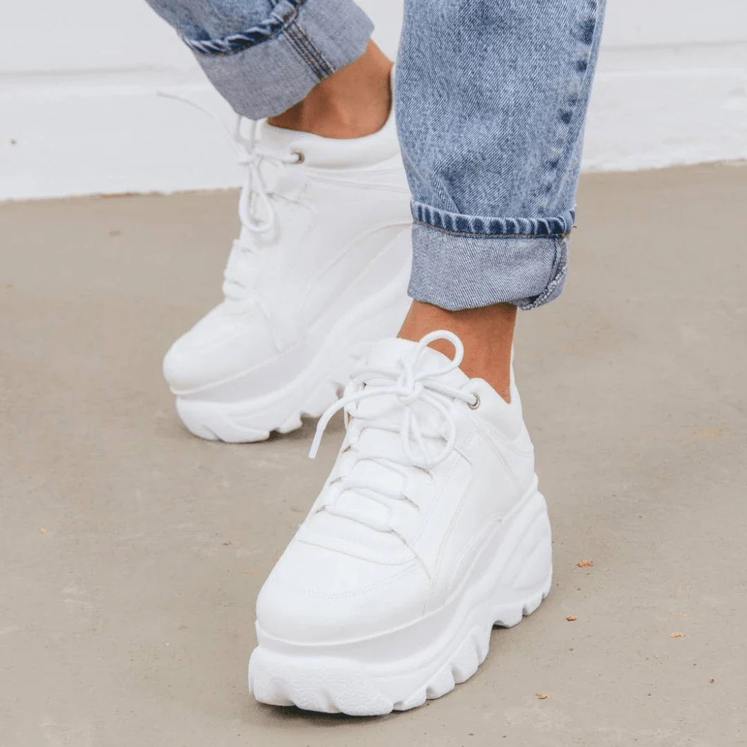 Tênis Feminino Branco Plataforma Blogueira