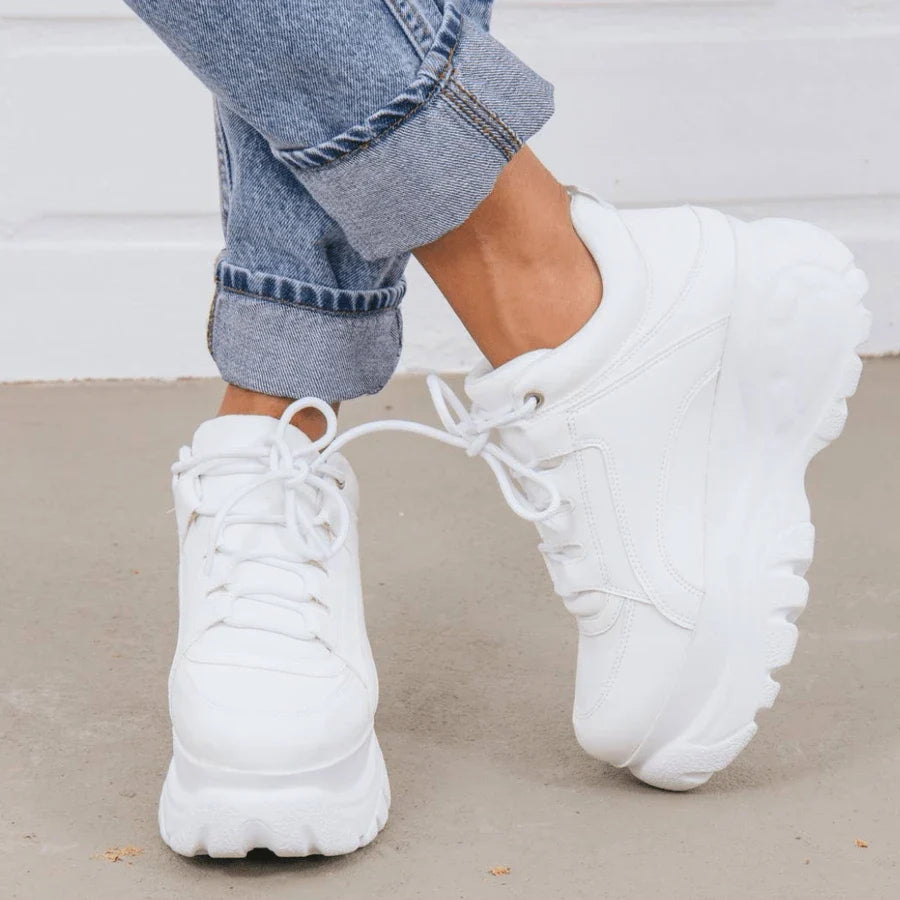 Tênis Feminino Branco Plataforma Blogueira