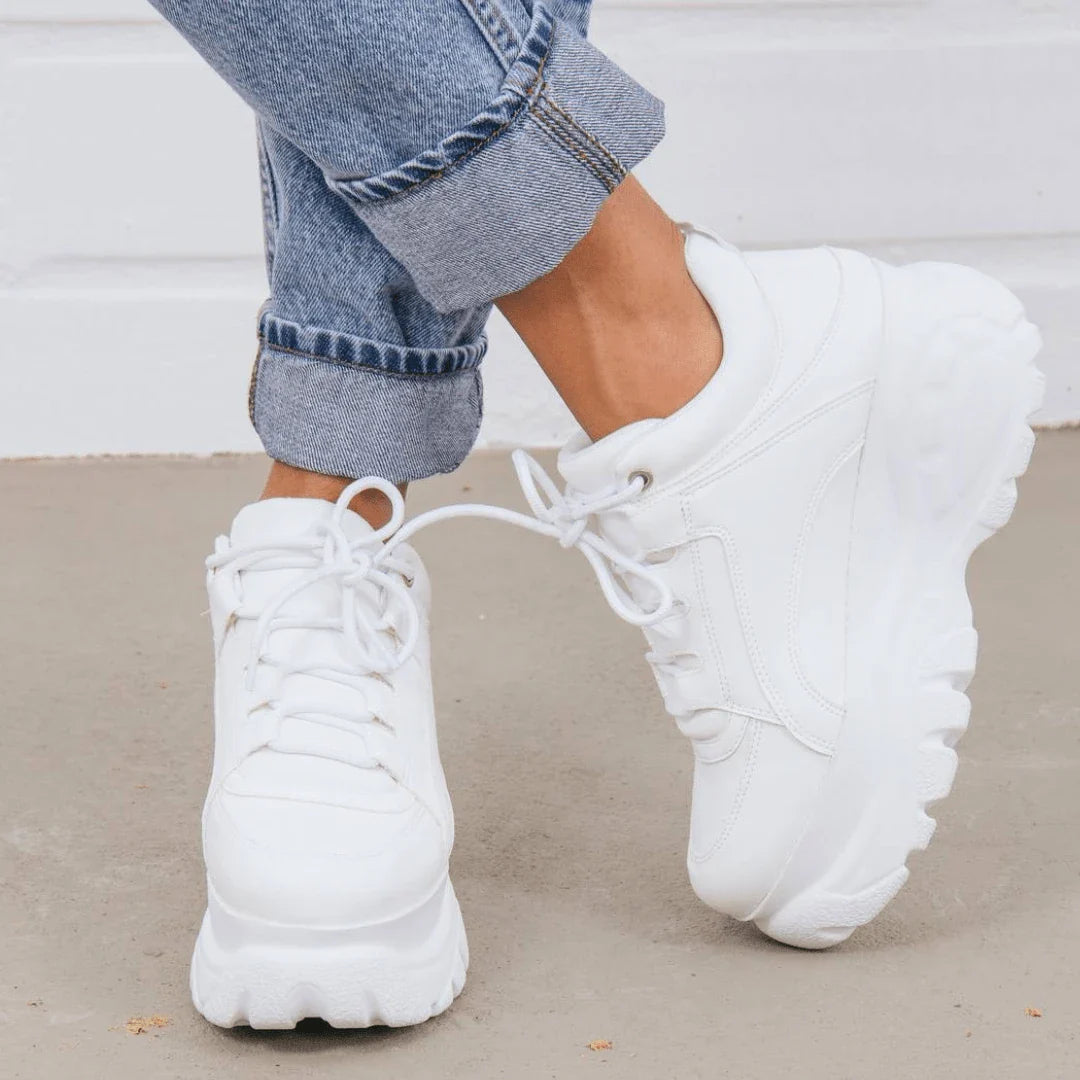 Tênis Feminino Branco Plataforma Blogueira