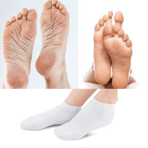 Meia de Silicone para Hidratar os Pés e Calcanhar